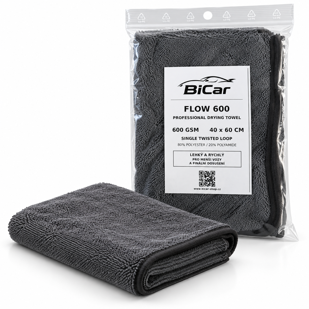 BiCar FLOW 600 – sušicí ručník 40×60 cm, 600 GSM