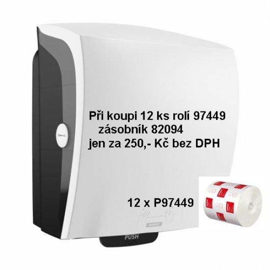 AKCE Zásobník papírových ručníků KATRIN 82094 plus 2x6 rolí 97449 (náhrada za 46010 a 97425)